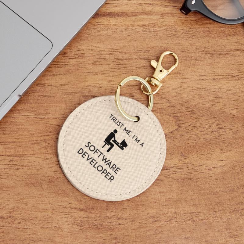 Trust Me I'm a Software Developer Round Keyring