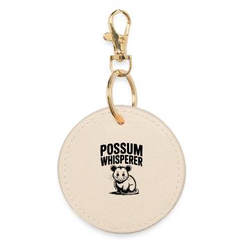 Possum Whisperer - Round Keyring - oyster - Front
