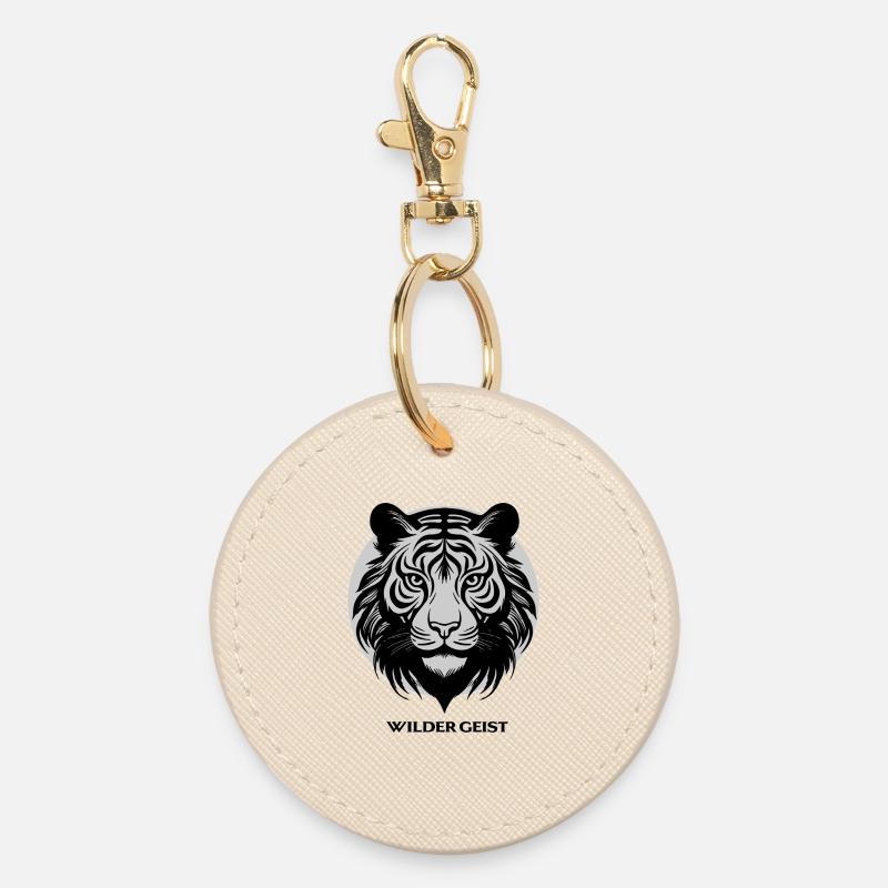 Visage de tigre dans un design circulaire - Porte-clés rond - huître