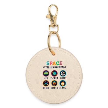Space arouses curiosity - Round Keyring - oyster - Front