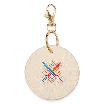 Gaming Swords Neon - Round Keyring - oyster - Front