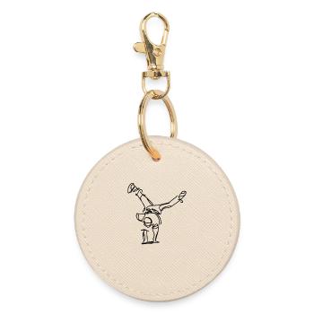 Breakdancer Sketch - Round Keyring - oyster - Front