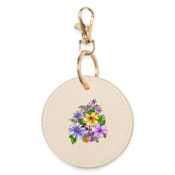 Flowers - Round Keyring - oyster - Front