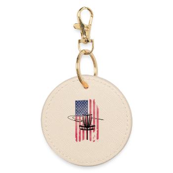 Drapeau Disc Golf USA - Porte-clés rond - huître - Devant