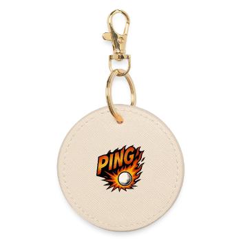 Ping Pong - Tennis de Table - Round Keyring - oyster - Front