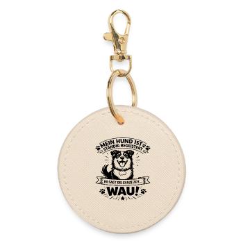Mon chien est constamment ravi – WAU ! | Mensonge de chien - Porte-clés rond - huître - Devant