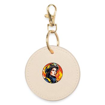 Fire Brigade Firefighter - Round Keyring - oyster - Front
