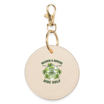 Search And Rescue No Disc Left Behind Disc Golf - Round Keyring - oyster - Front