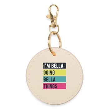 Je suis Bella qui fait des couleurs rétro de Bella Things - Porte-clés rond - huître - Devant