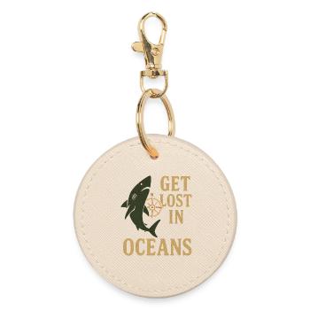 Get Lost in Oceans Nautical - Round Keyring - oyster - Front