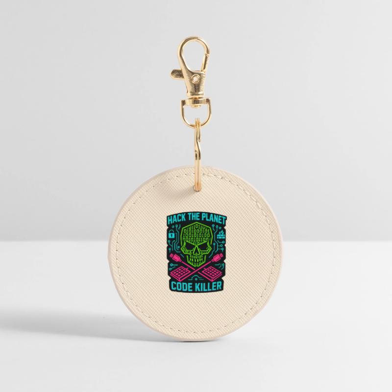 Hack the Planet Code Killer - Cyber Security Round Keyring