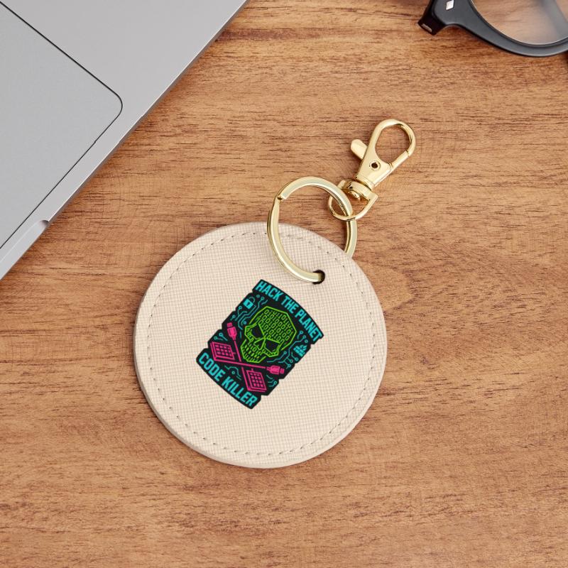 Hack the Planet Code Killer - Cyber Security Round Keyring
