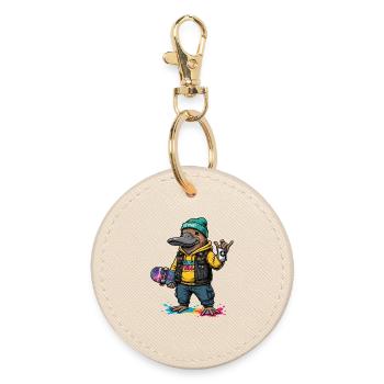 Duck Bill Street Punk Hoodie - Round Keyring - oyster - Front