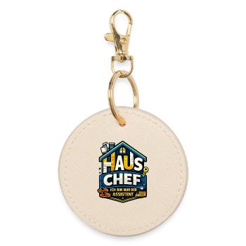 Haus Chef – ich bin nur der Assistent - Runder Schlüsselanhänger - Auster - Vorne