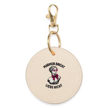 Vintage Diva with Pink Bow Ribbon - Round Keyring - oyster - Front