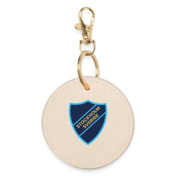 Stockholm Shield Graphic in Blue Tones - Round Keyring - oyster - Front