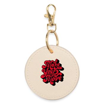 Faites votre amour un script rétro - Porte-clés rond - huître - Devant