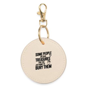 Some People are such Treasures - Round Keyring - oyster - Front