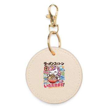 Licorne Kawaii | Ramen | Soupe de nouilles | Restauration rapide - Porte-clés rond - huître - Devant