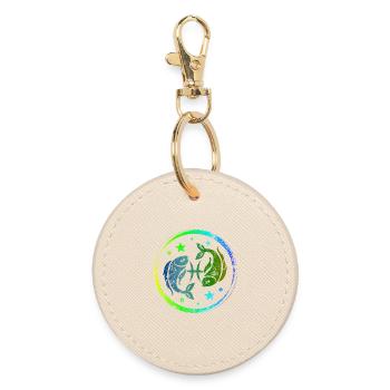 Signe du zodiaque des Poissons de l’horoscope et de l’astrologie - Porte-clés rond - huître - Devant