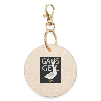 Gans geil – Witziges Tier Spruch Design - Runder Schlüsselanhänger - Auster - Vorne