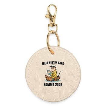 Paternity 2026 Angler-to-be Dad - Round Keyring - oyster - Front
