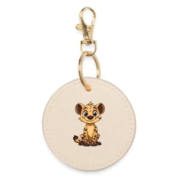 Cuddly Hya Hyena Boy Cartoon - Round Keyring - oyster - Front
