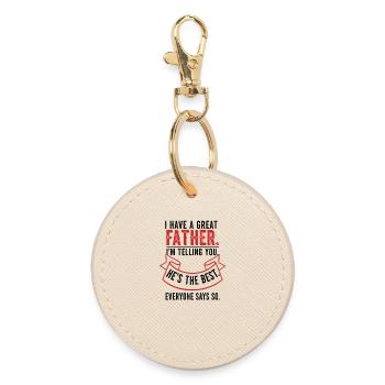 Best dad gift in the world for best dad - Round Keyring - oyster - Front