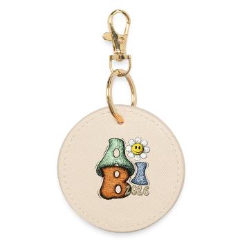 Abitur 2026 Flower Doodle Abi Font - Round Keyring - oyster - Front