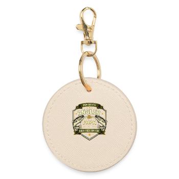 Angler and dad: Not easy. But here I am! - Round Keyring - oyster - Front