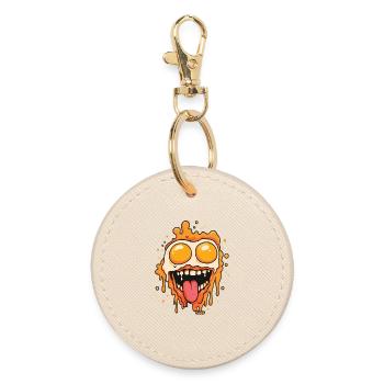 Melting face with fried egg eyes - Round Keyring - oyster - Front