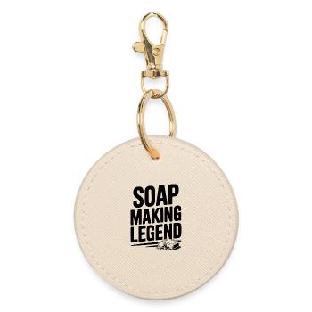 Soap Making Legend - Round Keyring - oyster - Front