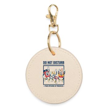 Do Not Disturb Pack Opening In Progress trading - Round Keyring - oyster - Front