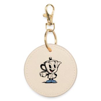 Mascotte vintage de la moka pot - Porte-clés rond - huître - Devant