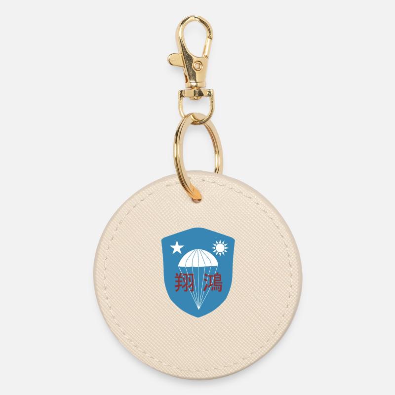 WWII: Chinese OSS Commando Paratrooper Patch - Round Keyring - oyster