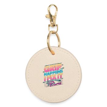 Hand Therapist Grip Happens I Fix Physiotherapist - Round Keyring - oyster - Front