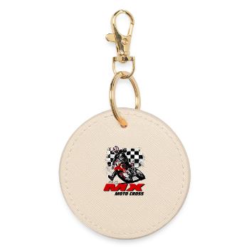 Moto Cross - Supercross - Motocross - Round Keyring - oyster - Front