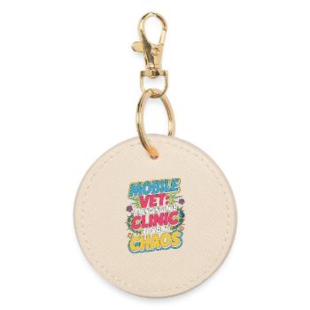 Mobile Vet Bringing The Clinic To Animal Doctor - Round Keyring - oyster - Front
