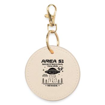 Area 51 Sightseeing Tours - Round Keyring - oyster - Front