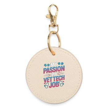 Technicien vétérinaire, ma passion, mon professionnel des soins animaliers. - Porte-clés rond - huître - Devant