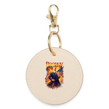 John Brown USA Flag - Round Keyring - oyster - Front