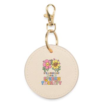 It's A Good Day For Speech Therapy SLP - Round Keyring - oyster - Front