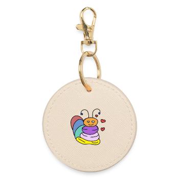Chenilles, bébés enfants, enfants insectes - Porte-clés rond - huître - Devant