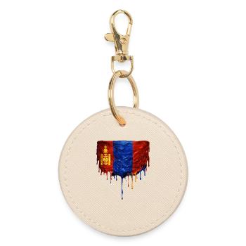 Chute du drapeau mongol - Porte-clés rond - huître - Devant