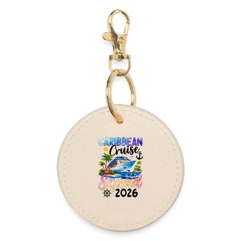 Caribbean Cruise Squad 2026 - Round Keyring - oyster - Front