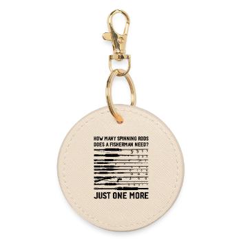 Angler Design – Nur noch eine Spinnrute mehr - Round Keyring - oyster - Front