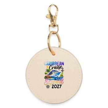Caribbean Cruise Squad 2027 - Round Keyring - oyster - Front