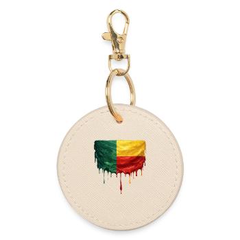 Drapeau du Bénin en forme de goutte d’eau - Porte-clés rond - huître - Devant