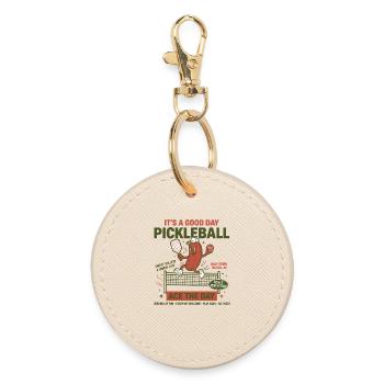 Joueur drôle de pickleball amoureux de pickleball Ace The - Porte-clés rond - huître - Devant