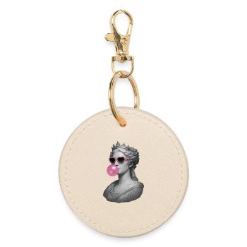 Hera with chewing gum and sunglasses - Round Keyring - oyster - Front